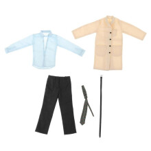 (Multi, beige) 1/6 Male Figure Clothes Action Figures Clothes Windbreaker Pants Shirt Belt Handmade Outfit Full Suit for 12'' Action Figures