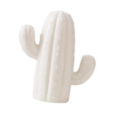 (16.5cmx7.8cmx18.5cm, White) Cactus Piggy Bank Money Saving Bank Porcelain Sculpture for Office Living Room Gold