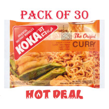 Koka Instant Curry Flavour Noodles - 85g (Pack of 30) | Authentic Spicy Curry Noodles, No MSG, Quick & Easy Meal or Snack