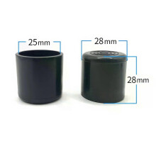 10 stücke Schwarz Stuhl Tisch Füße 25mm Stick Rohr Post Nicht-Slip Rohr Ende Abdeckung Kappe Boden Protector