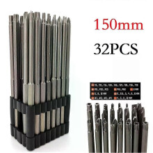 32 kpl 150 mm:n erittäin pitkä turvaterä Torx-urallinen kuusiokoloavain ruuvimeisselin poranterä PH1