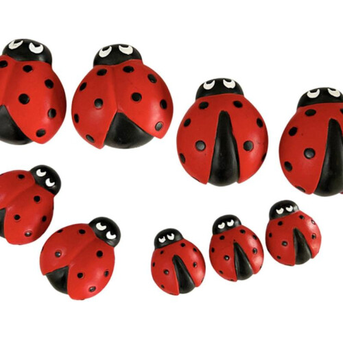 9 Pieces Ladybug Statue Micro Landscape Cute for Desktop Balcony Living Room 2