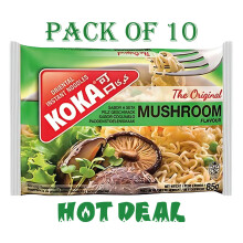 Koka Instant Mushroom Flavour Noodles – 85g (Pack of 10) | Savoury Umami Taste | No MSG | Quick & Easy Meal or Snack