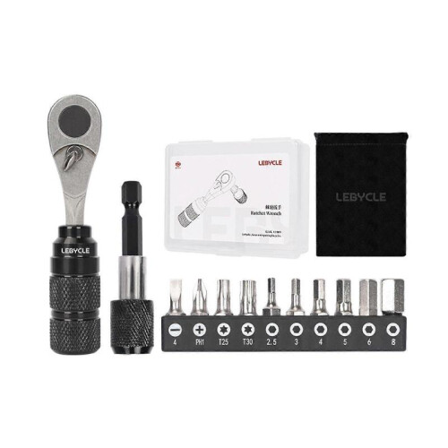 12 Pieces Mini Ratchet Screwdriver Set Sturdy with Extension Rod and 10 Bits