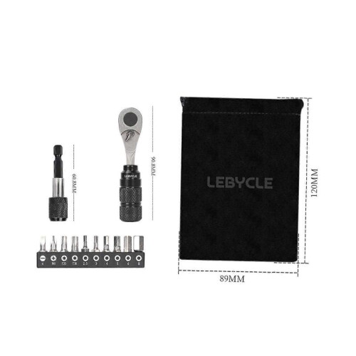 12 Pieces Mini Ratchet Screwdriver Set Sturdy with Extension Rod and 10 Bits 1