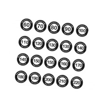 (17.7mm, black) 20x Golf Marker Tool Reusable Adult Hitting Lightweight Golf Distance Marker white