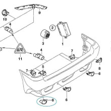 (82683671PC) für Bmw X5 E53/E53 LCI 2000 2001 2002 2003 2004 2005 2006 Hinten Pdc Parkplatz Sensor Äußere