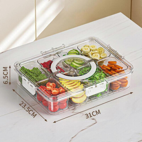Divided Serving Tray Multipurpose Fridge Organizer Snackle Tray Nuts Popcorn 1