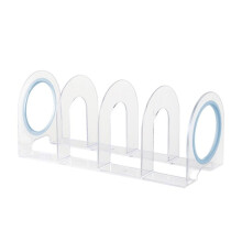 (32cmx12.8cmx13.7cm, Blue Rings) Desk Bookshelf File Folder Sorter Stationery Non Slip Home Bookend Organizer Blue Rings