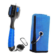 (Multi, Blue) Golf Towel Golfer Golf Cleaning Brush for Outdoor Sports Beginners Black