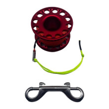 (rope 30meters, Red Reel) Scuba Diving Reel Diving Spool with 30M/100ft High Visibility Line and Clip Black Reel
