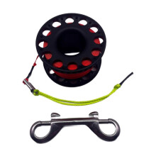 (rope 30meters, Black Reel) Scuba Diving Reel Diving Spool with 30M/100ft High Visibility Line and Clip Black Reel