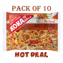 Koka Stir-Fried Style Instant Noodles – 85g (Pack of 10) | Authentic Wok-Fried Flavour | No MSG | Ready in Minutes