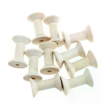 10PCs Leere Holz Spulen Spulen Für Gewinde Draht 47mm x 31mm Natürliche Farbe Hand