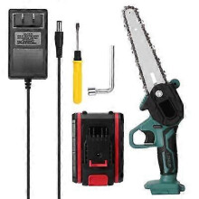 6"Portable Cordless Electric Mini Chainsaw One-Hand Saw Woodworking Wood Cutter-