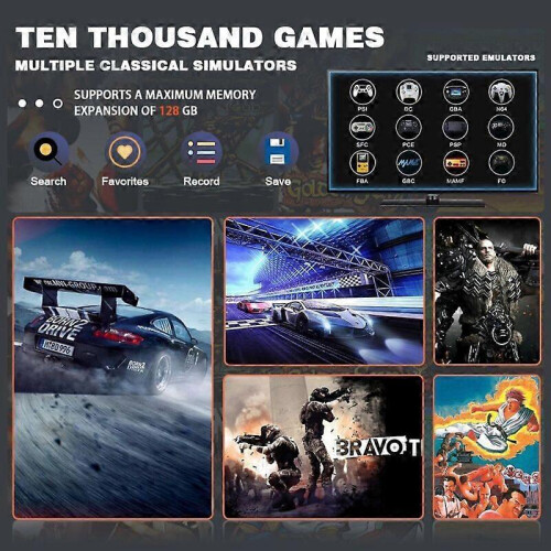 (64G rechargeable) Retro Games Console,X2 Plus Game Stick Retro Console Double Wireless Controller,35000+ Games 1