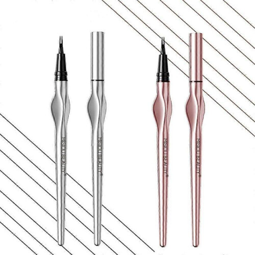 (Black) Cooklesa Upgraded Natural Waterproof Eyebrow Pen with Microfine Tip