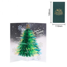 (green) Unique Shimmering Festive 3d Mesmerizing Luminous Christmas Card Creative 3d