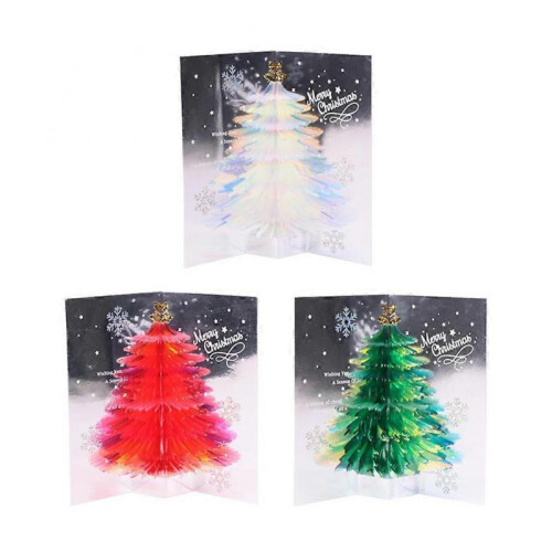 (red) Unique Shimmering Festive 3d Mesmerizing Luminous Christmas Card Creative 3d 2