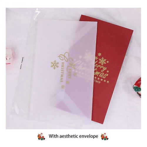 (red) Unique Shimmering Festive 3d Mesmerizing Luminous Christmas Card Creative 3d 1