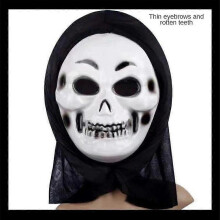 (Black 90cm) Halloween Party Horror Mask Ghost Face Demon Witch Scream Mask Novelty Funny