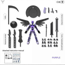 (purple) 5th Gen Dummy13 Action Figure,Multi-Jointed Movable Toys DIY Assembled Model