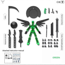(green) 5th Gen Dummy13 Action Figure,Multi-Jointed Movable Toys DIY Assembled Model