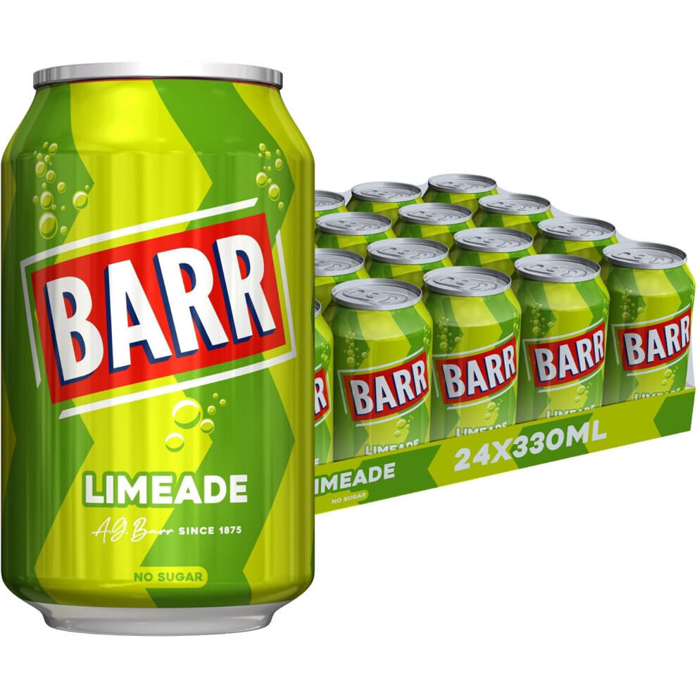 Barr Since 1875 24 Pack Zingy Limeade Zero No Sugar Lime Flavoured Fizzy Drink Fizzingly Fun 24 X 330Ml Cans