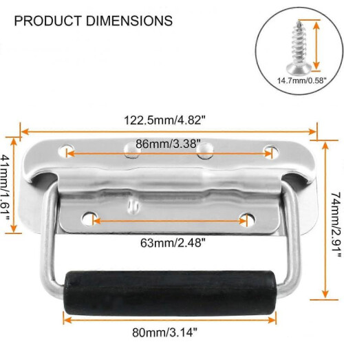 2025 Latest Model  2Pcs Spring Loaded Case Handles, 304 Stainless Steel Surface Mount Chest Handle 1