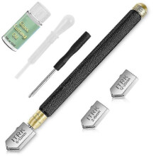 Glass Cutter 2mm-20mm & Glass Cutting Oil, Upgrade Glass Cutting Tool, Carbide