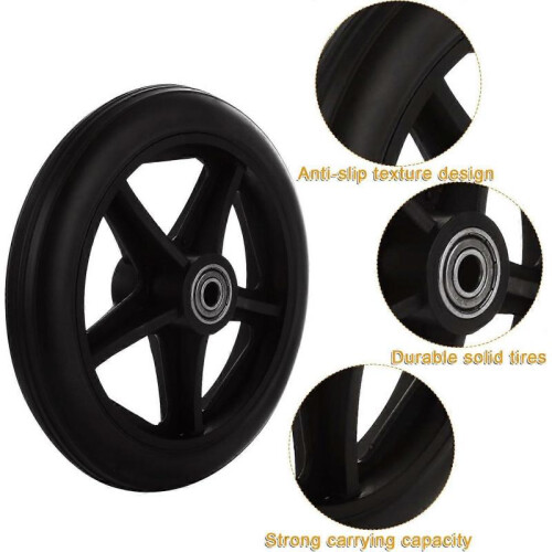 4 Pcs Walker Wheels Replacement, 6 Inch Solid Wheelchair Front Wheels, Anti-Slip 1