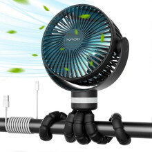 2025 Latest Model 8000mAh Portable Stroller Fan, 27H Ultra-long Battery Life