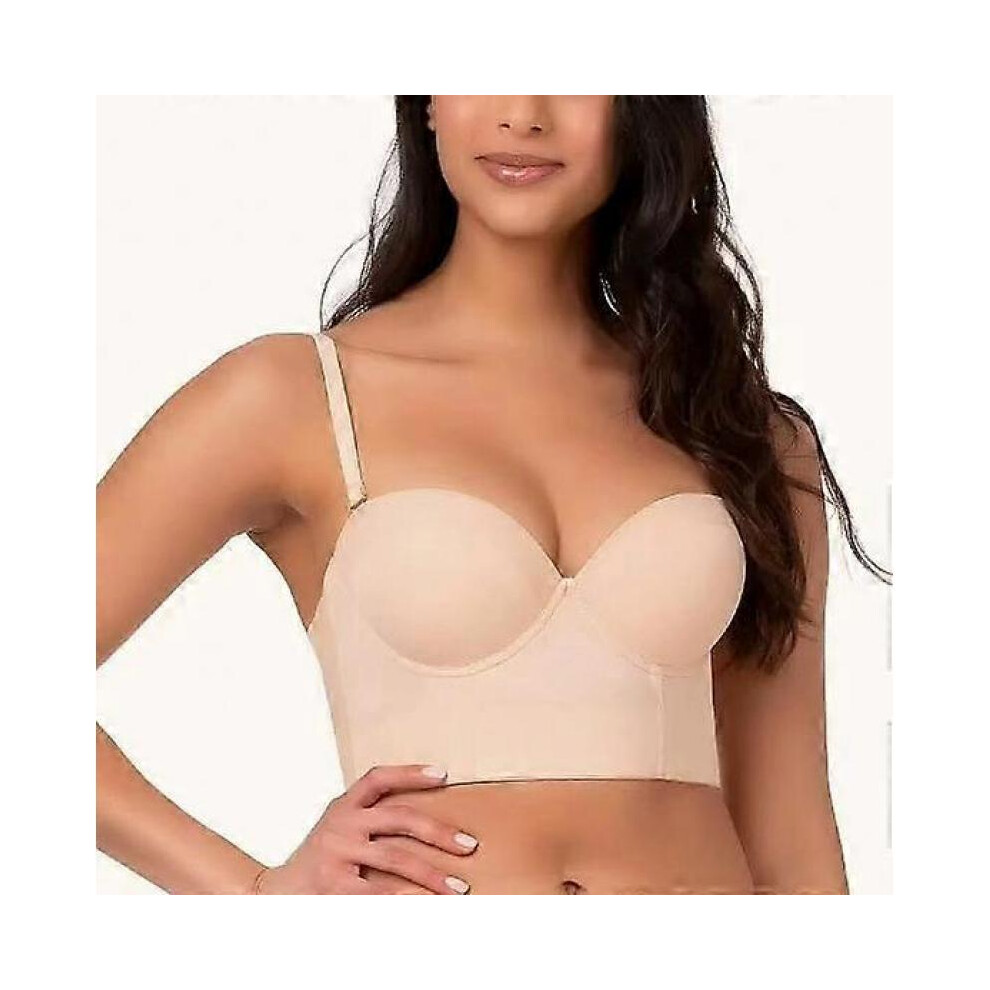 Women's Longline Strapless Bra Bustier Full Coverage Anti Slip Underwire Corset