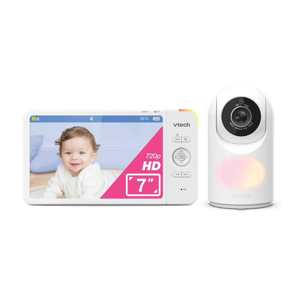 VTech VM7367 Video Baby Monitor Smart 7'' High-Definition Pan & Tilt Night Light