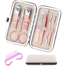 Nail Clipper Manicure Set, Acsergery Professional 7 In 1 Eyebrow Scissors Tweezer Nail File Ear Pick Gift