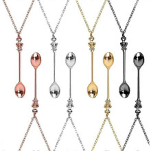 8 Pcs AcserGery Gift Spoon Necklace SetSpoon Pendant Necklace Spoon Chain