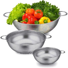 Colander Stainless Steel,AcserGery Kitchen Colander Strainer Set With