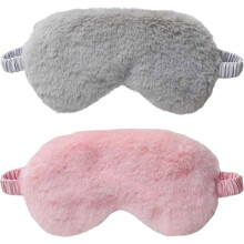 Plush Eye Mask for Acsergery Women, 2 Pack Silk Eye Mask Sleeping Eye Mask Soft Comfortable Fleece Gift