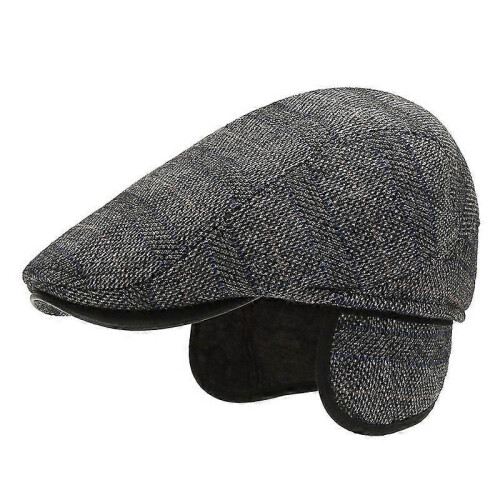 Harris Tweed Edward Flat Cap with Foldable Ear Flaps 1
