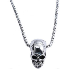 Skull Head Pendant Necklace Stainless Steel Gothic Punk Choker Chain for Acsergery Men Gift