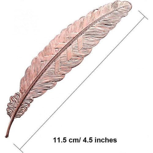 8 Pieces AcserGery Gift Metal Feather Bookmarks Assorted Metal Bookmark Feather 2
