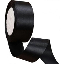 Black Satin Ribbon, Acsergery 2.5Cm Wrapping Ribbon 22M Satin Ribbon Rolls Wedding Decor Gift