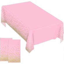 2 Pack Acsergery Dot Tablecloths, 54X108 Inches Rectangle Table Covers, Black Gold Dot Gift