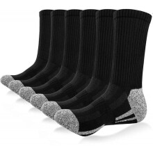 Acsergery Mens Socks 6 Pairs Wicking Breathable Cushion Comfortable Casual Crew Socks Gift