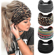 Head Scarfs for Acsergery Women, Elastic Soft Boho Headband Flower Leopard Yoga Sport Gift