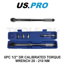 US PRO Tools 1/2" Dr Calibrated Torque Wrench Set 28–210Nm with Sockets 6928