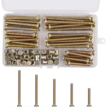 100Pcs Acsergery M6 Barrel Nuts Bolts(6 X 40Mm, 6 X 50Mm, 6 X 60Mm, 6 X 70Mm, 6 X 80Mm) Gift