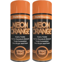 2 x Orange Neon Spray Paint All Purpose Metal Matt Finish