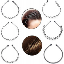 6 Pcs Acsergery Hair Bands, Black Metal Headbands, Women Men Hairbands, Hair Hoops Toothed Gift