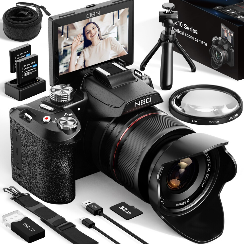 5K Digital Cameras 64Mp 16X Optical Zoom Wifi Auto Focus W/ 32Gb Tf For Youtube 001254678366